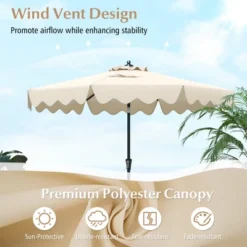Costway 9 FT Patio Umbrella 2-Tier Market Table Umbrella With Sun-Protective Canopy Beige/Navy/Gray/Brown/Turquoise 17 Costway 9 FT Patio Umbrella 2-Tier Market Table Umbrella With Sun-Protective Canopy Beige/Navy/Gray/Brown/Turquoise -Costway GUEST 3354d3a5 adaf 49fe 95ec f8cafb5b48b7