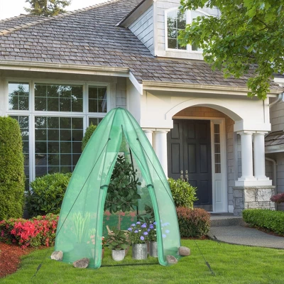 Costway 5.5'x 5.5'x 6' Portable Mini Garden Greenhouse With Window & Roll-up Zippered Door 3 Costway 5.5'x 5.5'x 6' Portable Mini Garden Greenhouse With Window & Roll-up Zippered Door