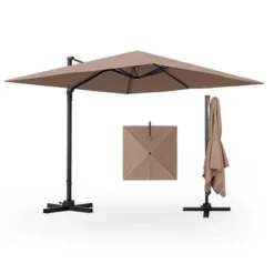 Costway Patio 9.5FT Square Cantilever Offset Hanging Umbrella 2-Tier 360° Outdoor Beige/ Coffee/Navy 24 Costway Patio 9.5FT Square Cantilever Offset Hanging Umbrella 2-Tier 360° Outdoor Beige/ Coffee/Navy -Costway GUEST 34b4d4f7 942b 4d3f a9b4 7de641159bf0