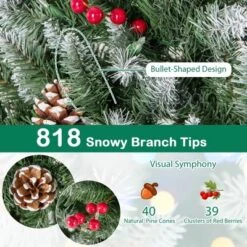 Costway 7 FT Pre-Lit Artificial Christmas Tree With 818 Snowy Branch Tips 350 LED Lights -Costway GUEST 35085e1b 3cf8 4d2b a793 c7fbfe3926f2