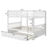 Costway Full Over Full Bunk Bed Platform Wood Bed W/ Trundle & Ladder Rail Brown/White -Costway GUEST 351c0710 cb27 4f9b 8aea 001f37495caa