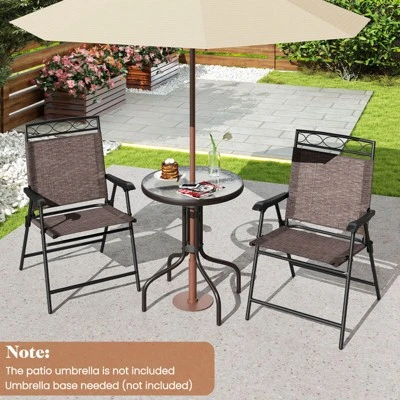 Costway 3 PCS Outdoor Bistro Dining Furniture Set With 1.57" Umbrella Hole Rippled 9 Costway 3 PCS Outdoor Bistro Dining Furniture Set With 1.57" Umbrella Hole Rippled - Image 7