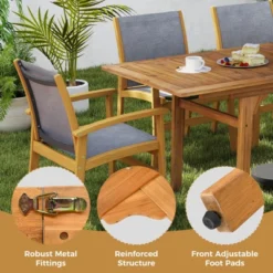 Costway Expandable Outdoor Dining Table 55"-71" Acacia Wood Patio Table For 6-8 Person 14 Costway Expandable Outdoor Dining Table 55"-71" Acacia Wood Patio Table For 6-8 Person -Costway GUEST 351ec680 c436 485e b31e d56b46168bd5