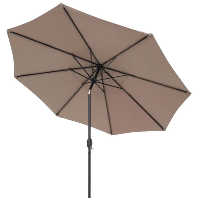 Costway Outdoor Heavy Duty Market Umbrella With Tilt Mechanism Crank Handle 8 Sturdy Ribs Tan 11 Costway Outdoor Heavy Duty Market Umbrella With Tilt Mechanism Crank Handle 8 Sturdy Ribs Tan - Image 9