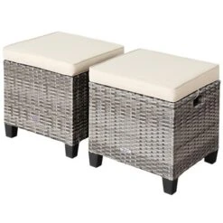 Costway 2PCS Patio Rattan Cushioned Ottoman Seat Foot Rest Table 23 Costway 2PCS Patio Rattan Cushioned Ottoman Seat Foot Rest Table -Costway GUEST 35891ec1 5d67 4dc8 abb6 31612eacfd0b