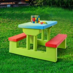 Costway 4 Seat Kids Picnic Table W/Umbrella Garden Yard Folding Children Bench Outdoor -Costway GUEST 35c4a760 9001 4817 97ac 502e907e274c