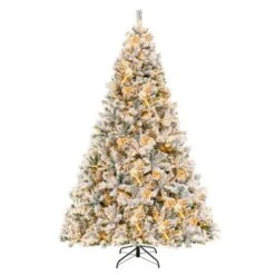 Costway 6 FT/7FT/8FT Pre-Lit Christmas Tree 3-Minute Quick Shape Flocked Decor With 300/450/600 LED Lights 25 Costway 6 FT/7FT/8FT Pre-Lit Christmas Tree 3-Minute Quick Shape Flocked Decor With 300/450/600 LED Lights -Costway GUEST 35cfb05c 474c 4274 ab43 7113f8cc0757
