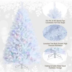 Costway 6ft White Iridescent Tinsel Artificial Christmas Tree W/ 792 Branch Tips -Costway GUEST 35df3811 539c 4a74 be88 a567339e046e