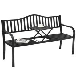 Costway Patio Garden Bench Steel Frame Adjustable Center Table Outdoor Porch Loveseats -Costway GUEST 36782f3e 4c99 4bd3 b5a4 8c7416faedbb