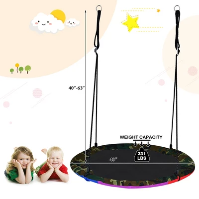 Costway 40'' Flying Saucer Tree Swing For Kids Round Tree Swing For Outdoor 3 Costway 40'' Flying Saucer Tree Swing For Kids Round Tree Swing For Outdoor