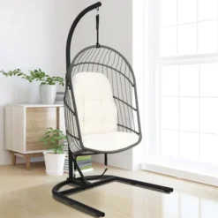 Costway Hanging Wicker Egg Chair W/ Stand Cushion Foldable Outdoor Indoor 23 Costway Hanging Wicker Egg Chair W/ Stand Cushion Foldable Outdoor Indoor -Costway GUEST 369a58b3 6d67 48e1 a6a4 f913d24aacca
