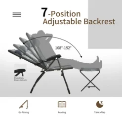 Costway 4PCS Patio Folding Dining Chair Ottoman Set Recliner Adjustable Gray 17 Costway 4PCS Patio Folding Dining Chair Ottoman Set Recliner Adjustable Gray -Costway GUEST 36f85db5 8981 4ec2 ab93 9080dc22a4ba