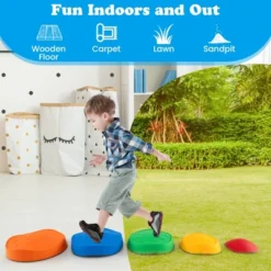 Costway 5 Pcs Kids Stepping Stones W/ Non-Slip Edge Sensory Toy For Indoor/Outdoor Play -Costway GUEST 37b14822 3312 4668 afab 81f91f7f5ec8