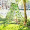 Costway 4 PCS Foldable Cucumber Trellis A-Frame Plant Supports With Twist Ties Green -Costway GUEST 38368bd3 0755 4e26 a791 93a00b62d7f1