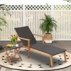 Costway 2PCS Patio Rattan Chaise Lounge Chair Recliner Back Adjustable Acacia Wood 13 Costway 2PCS Patio Rattan Chaise Lounge Chair Recliner Back Adjustable Acacia Wood -Costway GUEST 387b6ac5 a77e 4b90 8305 7846a7f00e57