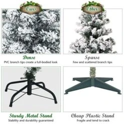 Costway 4.5/6/7.5 Ft Pre-lit Snow Flocked Artificial Pencil Christmas Pine Tree With 150/250/350 LED Lights -Costway GUEST 38b3d777 36af 42dd bba7 61040239df9b