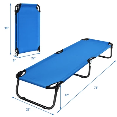 Costway Folding Camping Bed Outdoor Portable Military Cot Sleeping Hiking Travel Blue 6 Costway Folding Camping Bed Outdoor Portable Military Cot Sleeping Hiking Travel Blue - Image 4