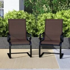 Costway Set Of 2 Patio Chairs C-Spring Motion Chairs With Quick-drying & Breathable Fabric 13 Costway Set Of 2 Patio Chairs C-Spring Motion Chairs With Quick-drying & Breathable Fabric -Costway GUEST 38c8dcc2 aad9 4431 9188 29e4bbc30e63
