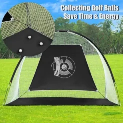 Costway Portable 10' Golf Practice Set Golf Hitting Net Cage W Target Bag Ball Grass Mat -Costway GUEST 38d3f6eb 30b7 49f3 b256 f9d59e28934f
