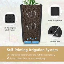 Costway 2PCS Outdoor Wicker Flower Pot 22.5''Tall Planters With Drainage Hole Black/Coffee 18 Costway 2PCS Outdoor Wicker Flower Pot 22.5''Tall Planters With Drainage Hole Black/Coffee -Costway GUEST 38dd843d fdfb 4a99 8850 ad7d60fd78b7