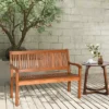 Costway 50'' Two Person Outdoor Garden Bench Loveseat Porch Chair Solid Wood W/Armrest -Costway GUEST 39588e72 1183 4b88 aff0 8a885e5cc63e
