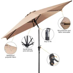 Costway 10ft Patio Umbrella Outdoor W/ 59 LBS Heavy-Duty Round Umbrella Stand -Costway GUEST 397612c8 b9a4 4b45 be98 84a3f3385f01