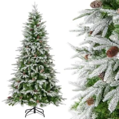 Costway 6/7.5/9 FT Artificial Christmas Tree Hinged Xmas Tree With 765/1135/1871 Branch Tips 280/470/690 Lights -Costway GUEST 39a1b9a3 62e5 4c67 846c 66a896bc3757
