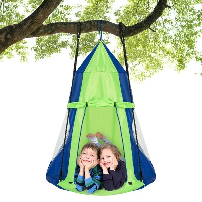 Costway 40'' Kids Hanging Chair Swing Tent Set Hammock Nest Pod Seat 13 Costway 40'' Kids Hanging Chair Swing Tent Set Hammock Nest Pod Seat - Image 11
