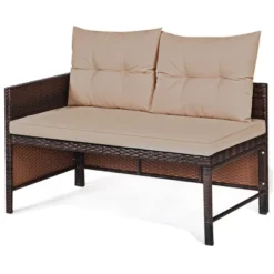 Costway 3PCS Patio Wicker Rattan Sofa Set Outdoor Sectional Conversation Set Garden Lawn Brown -Costway GUEST 3a357649 d175 4b73 bc3d 721dd77487af