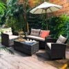 Costway 4PCS Outdoor Rattan Furniture Set Cushioned Sofa Armrest Table 2 Costway 4PCS Outdoor Rattan Furniture Set Cushioned Sofa Armrest Table -Costway GUEST 3a47cf47 2cfc 41a8 aafd 64452a65cd01