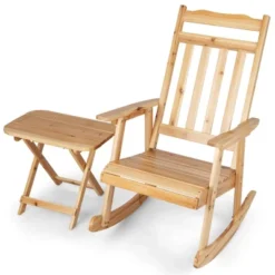 Costway 2PCS Patio Wooden Rocking Chair Bistro Set High Backrest W/Folding Side Table 16 Costway 2PCS Patio Wooden Rocking Chair Bistro Set High Backrest W/Folding Side Table -Costway GUEST 3a56a28b 3629 4d20 89ff 247ac7bad920