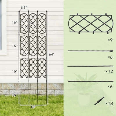 Costway 1/2 PCS 58" X 73" Garden Trellis For Climbing Plants Rustproof Metal Plant Support Frame 4 Costway 1/2 PCS 58" X 73" Garden Trellis For Climbing Plants Rustproof Metal Plant Support Frame - Image 2