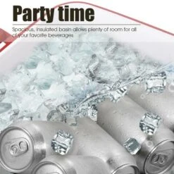 Costway 80-quart Cooler Beer Cart Outdoor Entertaining Rolling Party Steel Bar Bistro -Costway GUEST 3b30748b fc56 41d0 ad68 c3b9e7eb68c4