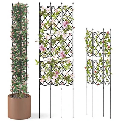 Costway 1/2 PCS 58" X 73" Garden Trellis For Climbing Plants Rustproof Metal Plant Support Frame 11 Costway 1/2 PCS 58" X 73" Garden Trellis For Climbing Plants Rustproof Metal Plant Support Frame - Image 9