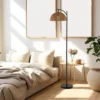 Costway Arc Floor Lamp Modern Tall Standing Lamp With Hanging Lampshade Anti-tipping Base