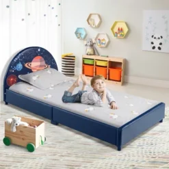 Costway Kids Upholstered Platform Bed Children Twin Size Wooden Bed Galaxy Pattern -Costway GUEST 3bd78125 9576 438a b5b8 5ffc2ea34b30