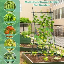 Costway 74" Garden Cucumber Trellis For Plant Climbing With PE-Coated Frame, Trellis Net -Costway GUEST 3c94ab7b f6fa 48c5 8781 fb618bd99836