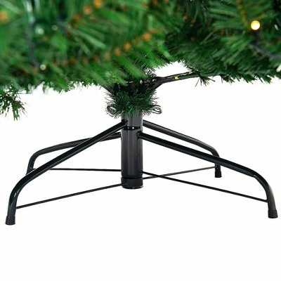 Costway Pre-Lit PVC Christmas Tree 9Ft Hinged 700 LED Lights Green 11 Costway Pre-Lit PVC Christmas Tree 9Ft Hinged 700 LED Lights Green - Image 9