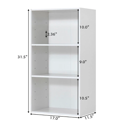 Costway 3 Tier Open Shelf Bookcase Multi-functional Storage Display Cabinet Furni White 3 Costway 3 Tier Open Shelf Bookcase Multi-functional Storage Display Cabinet Furni White
