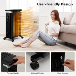 Costway 1500W Oil Filled Radiator Heater Electric Space Heater W/ Humidifier WhiteBlack -Costway GUEST 3d24467e c7ba 49f1 8878 5224c7c1bbe1