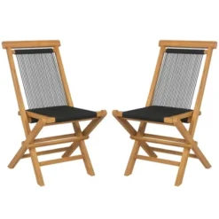 Costway 2/4 PCS Patio Folding Chairs With Woven Rope Seat & Back Indonesia Teak Wood For Porch Natural&Black 21 Costway 2/4 PCS Patio Folding Chairs With Woven Rope Seat & Back Indonesia Teak Wood For Porch Natural&Black -Costway GUEST 3d91318b c766 420b a13b 5d91a413cc16