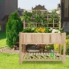 Costway Raised Garden Bed Elevated Wooden Planter Box With Trellis & Open Storage Shelf -Costway GUEST 3e15b9cd 72da 49d1 ae2e c493d870038d