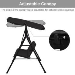 Costway Loveseat Patio Canopy Swing Glider Hammock Cushioned Steel Frame Outdoor Black 12 Costway Loveseat Patio Canopy Swing Glider Hammock Cushioned Steel Frame Outdoor Black -Costway GUEST 3e1eb439 27c9 401d 93f5 085bb69ee47a