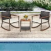 Costway 3PCS Patio Rattan Rocking Chair Bistro Set Armrest Cushion Table With Storage Shelf -Costway GUEST 3e649c2d b232 408d b301 01b5b429666c