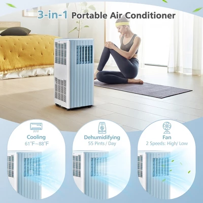 Costway 7100 BTU (10000 BTU ASHARE) Portable Air Conditioner 3-in-1 AC Unit With Cool Dehum Fan Sleep Mode 3 Costway 7100 BTU (10000 BTU ASHARE) Portable Air Conditioner 3-in-1 AC Unit With Cool Dehum Fan Sleep Mode