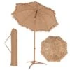 Costway 6.5 FT Hula Thatched Tiki Beach Umbrella 30° Tilting Hawaiian Style Umbrella Natural