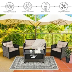 Costway 8pcs Patio Rattan Conversation Set Cushioned Outdoor Furniture Set -Costway GUEST 3f7efe4f 5ceb 477b 9a64 934f72a5d08f