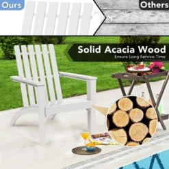 Costway 2PCS Patio Adirondack Chair Side Table Set Solid Wood Garden Deck White 13 Costway 2PCS Patio Adirondack Chair Side Table Set Solid Wood Garden Deck White -Costway GUEST 3fbe2966 d89d 456d b7bb f431ae2c0b47