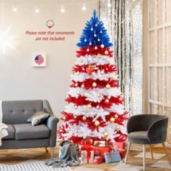 Costway 7.5 FT Patriotic Pre-Lit Artificial Christmas Tree With 1341 Branch Tips 480 Lights -Costway GUEST 4045d93f 90d9 4094 abcf 640deea28ed0