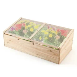 Costway Wooden Cold Frame Greenhouse Flower Planter Raised Plants Bed Protection -Costway GUEST 408e2b1a 0652 4eca a5e2 936af27f6581
